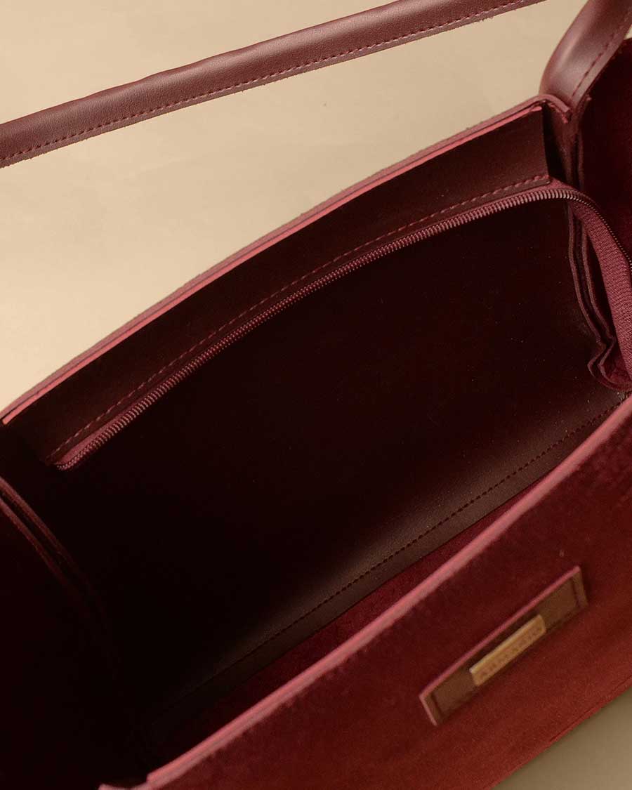 Women's Suede Tote Bags (Maroon)
